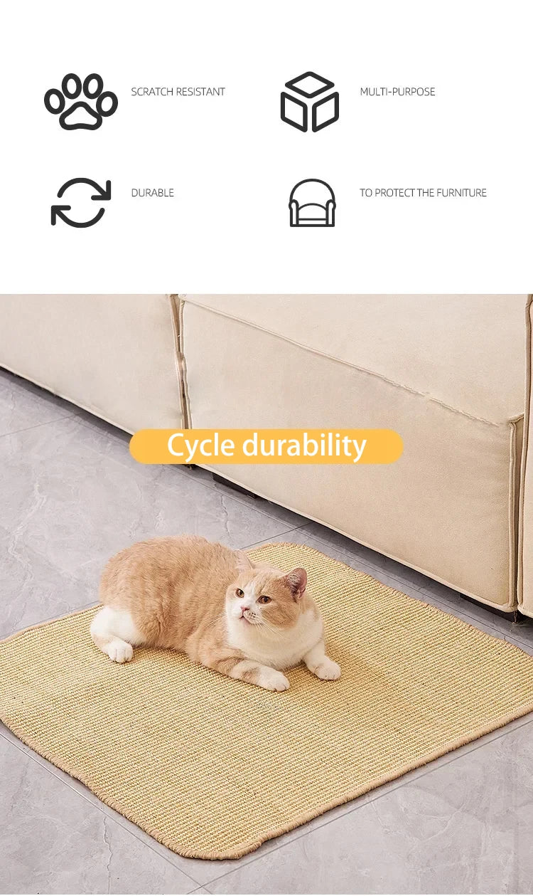 Prevent scratches on furniture with this cat scratching mat