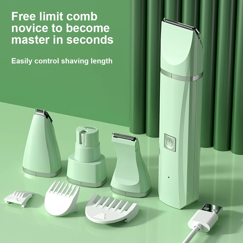 4-in-1 Pet Grooming Kit – Trim, Shave & Nail Grinder for Dogs & Cats