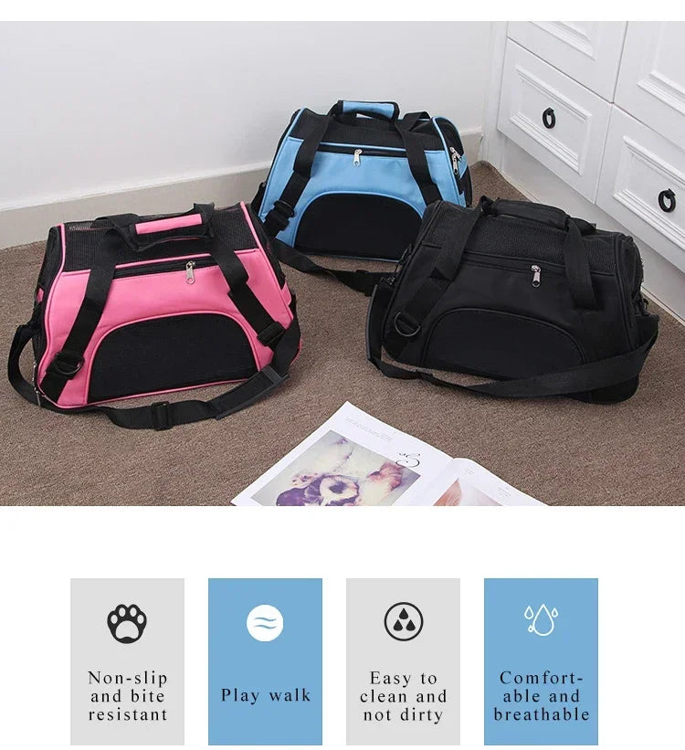 Portable Pet Carrier Bag – Comfortable & Breathable Travel Bag for Cats & Small Dogs