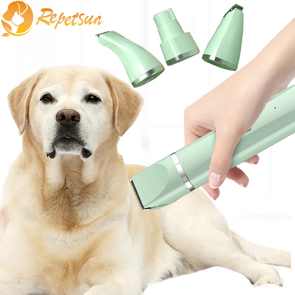 4-in-1 Pet Grooming Kit – Trim, Shave & Nail Grinder for Dogs & Cats