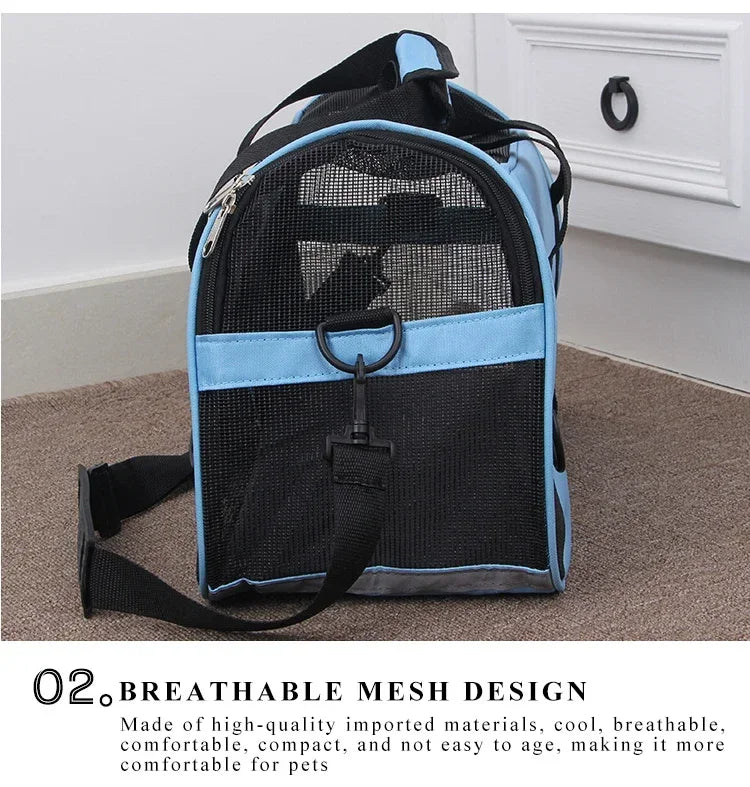 Portable Pet Carrier Bag – Comfortable & Breathable Travel Bag for Cats & Small Dogs