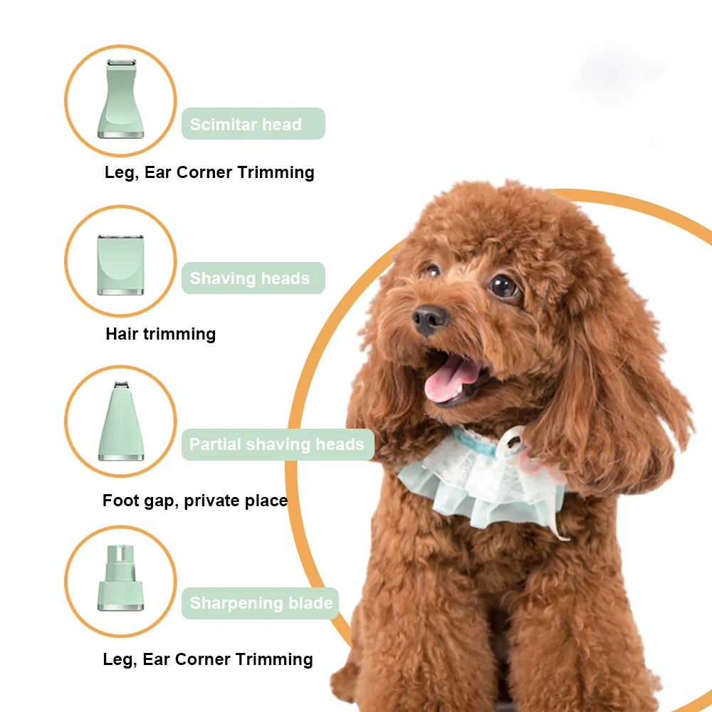 4-in-1 Pet Grooming Kit – Trim, Shave & Nail Grinder for Dogs & Cats