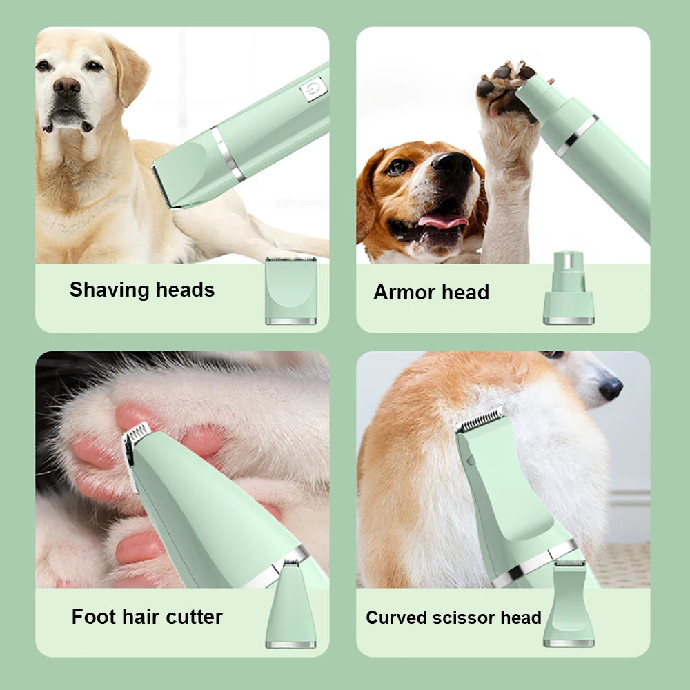 4-in-1 Pet Grooming Kit – Trim, Shave & Nail Grinder for Dogs & Cats